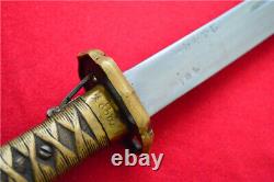 Japanese NCO Sword Samurai Katana Signed Blade Brass Handle Steel Scabbard S719