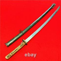 Japanese Nco Sword Samurai Katana Brass Handle Steel Sheath Japan S61