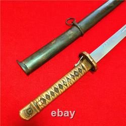 Japanese Nco Sword Samurai Katana Brass Handle Steel Sheath Japan S61