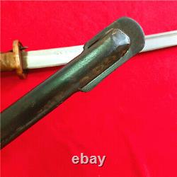 Japanese Nco Sword Samurai Katana Signed Blade Brass Handle Steel Scabbard A45