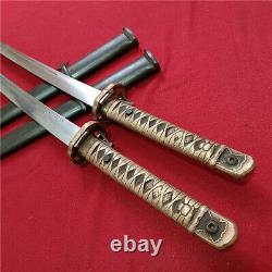 Japanese Nco Sword Samurai Katana Signed Blade Brass Handle Steel Scabbard F821
