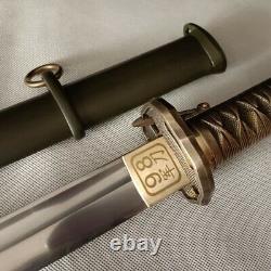 Japanese Samurai Katana Carbon Steel Brass Handle Military Army 98 Style Sword
