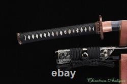 Japanese Samurai Sword Katana Tamahagane Steel Blade w Clay Tempered Sharp #3719