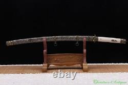 Japanese Tachi Sword Sharp Honsanmai Blade W Clay Tempered Samurai Katana #3724