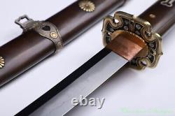 Japanese Tachi Sword Tamahagane Steel Blade Clay Tempered Hyogo Lock Style #3718