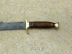 Jjhunters Custom Handmade Damascus steel 26 Sword Rose wood, Brass Handle=IM