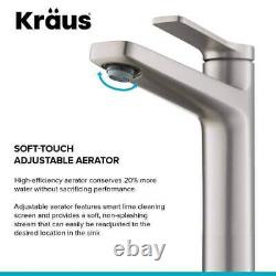 KRAUS Vessel Sink Faucet 10.88 Brass Single Handle Spot Free Stainless Steel
