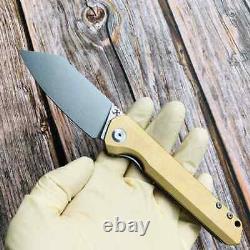 Kansept Knives Bulldozer Folding Knife 3.56 CPM S35VN Steel Blade Brass Handle