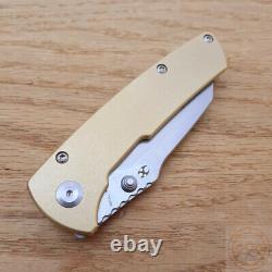 Kansept Knives Main Liner Folding Knife 3.36 154CM Steel Blade Brass Handle