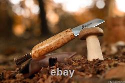 Karesuando Kniven Fixed Knife 2. ¾ 5CR14MoV Steel Blade Brass/Curly Birch Handle