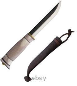 Kellam PoleStar Fixed Knife 5 Carbon Steel Blade Brass Reindeer Antler Handle