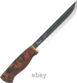 Kellam Slasher Knife 7.12 Carbon Steel Blade Curly Birch Handle withBrass Ferrule
