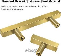 Kitchen Cabinet Pulls Gold Stainless Steel Cupboard Drawer T Bar Handles 6 inch