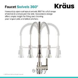 Kitchen Faucet 1.8GPM with Dual Function Sprayhead Pull Down Ceramic Brass Steel