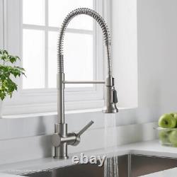 Kitchen Faucet 1.8GPM with Dual Function Sprayhead Pull Down Ceramic Brass Steel