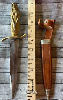 Korium Forged Solingen 10 Knife With Nude Woman Handle, Made In Germany 1950s