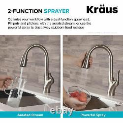 Kraus KPF-1674 Stainless Steel Merlin Single Handle Pull-Down Kitchen Faucet