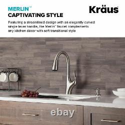 Kraus KPF-1674 Stainless Steel Merlin Single Handle Pull-Down Kitchen Faucet