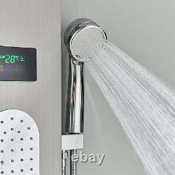 LED Shower Panel Tower System Rainfall Head Massage Body Jets Stainless steel