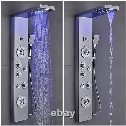 LED Shower Tower Panel System Stainless Steel Massage Body Jets Sprayer