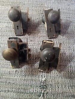 LOT of RUSSELL & ERWIN ENTRY MORTISE LOCK SETS Vintage Handles Door Knobs Plates
