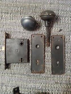 LOT of RUSSELL & ERWIN ENTRY MORTISE LOCK SETS Vintage Handles Door Knobs Plates
