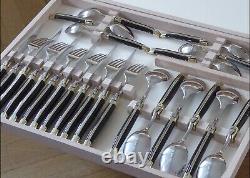 Laguiole Flatware Set With Beautiful Natural Horn Handle Stainless Steel Brass