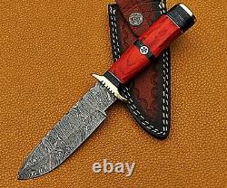 Lot of 10 Pcs Handmade Damascus Steel Bowie Hunting Knife Wood Brass Handle