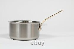 MAUVIEL 1830 Stainless Steel Saucepan pot cookware Brass handle 1.3 qt. 6