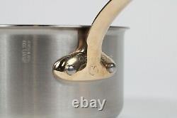 MAUVIEL 1830 Stainless Steel Saucepan pot cookware Brass handle 1.3 qt. 6