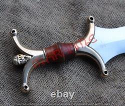 Mae 25custom Handmade D2 Steel Viking Sword Brass & Leather Handle, Sheath