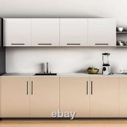 Matte Black Square Modern Cabinet Handles Pulls Kitchen Drawer Stainless Steel