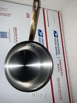 Mauviel 1830 stainless steel saucepan pot cookware brass handle 1.3 qt. 6