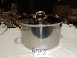 Mauviel M'Cook B 2.6mm Stewpan With Lid & Brass Handles, 6.2-Qt