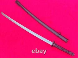 Military Japanese 95 Type Sword Samurai Katana Sign Blade Brass Handle Full Tang