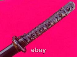 Military Japanese Army Sword Samurai Katana Brass Handle Signed Blade