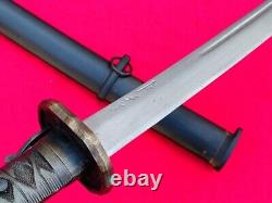 Military Japanese Army Sword Samurai Katana Signature Blade Saber Brass Handle