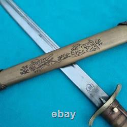 Military Japanese Dagger Katana Navy Sword Carbon Steel blade Knife Brass Handle