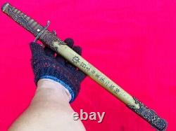 Military Japanese Navy Dagger Short Sword Knife Samurai Tanto Brass Handle Saya