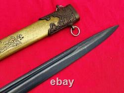 Military Japanese Navy Dagger Short Sword Samurai Katana Sign Tanto Brass Handle