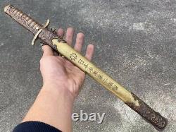 Military Japanese Navy Sword Dagger Samurai Ninja Tanto Brass Handle Scabbard