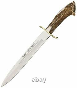 Muela Alcaraz Fixed Knife 10 440A Steel Blade Crown Stag Handle withBrass Guard