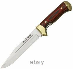 Muela Bowie Folding Knife 7 Stainless Blade Coral Wood Handle withBrass Guard