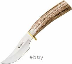 Muela Fixed Knife 3.875 440 Steel Skinner Blade Stag/Brass Finger Guard Handle