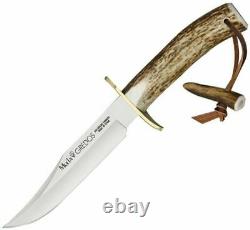 Muela Gredos 16 Knife 6.25 440A Stainless Blade Red Stag Antler Handle withBrass