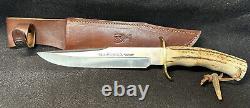 Muela Gredos 16 Knife Stainless Blade Stag Antler Handle withBrass WithSheath