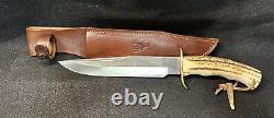 Muela Gredos 16 Knife Stainless Blade Stag Antler Handle withBrass WithSheath