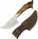 Muela Sabueso Skinner Fixed Knife 4.12 440C Steel Blade Crown Stag/Brass Handle