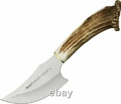 Muela Sabueso Skinner Fixed Knife 4.12 440C Steel Blade Crown Stag/Brass Handle