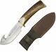 Muela Viper Fixed Knife 4.25 440 Steel Blade Round Design Stag/Brass Handle